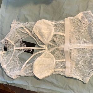 White lace bodysuit